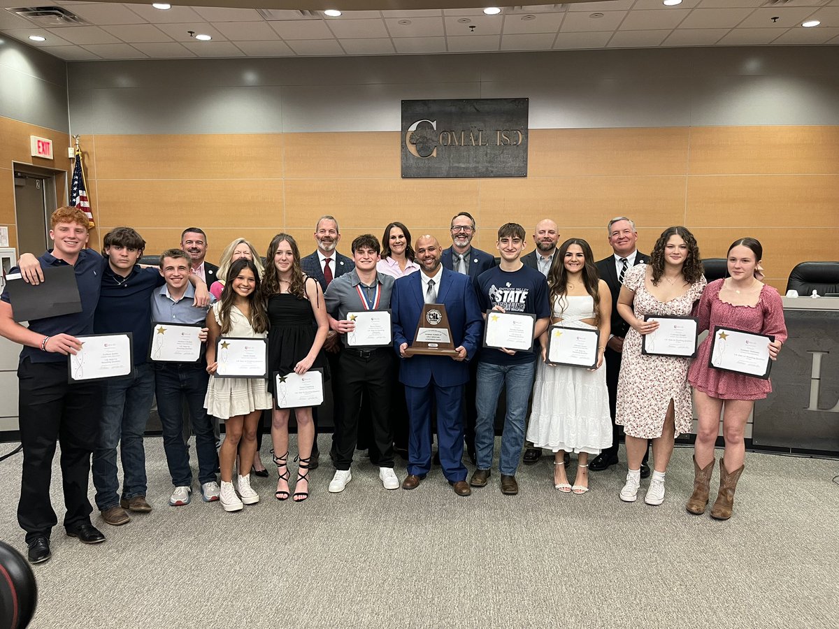 It’s always a great night when we get to recognize our Comal ISD Wrestling teams for competing at State Wrestling! <a href="/PieperWarrior/">Pieper Warrior Athletics</a> <a href="/pieperhsempire/">Pieper High School Athletics Booster Club</a> <a href="/DavenportWolves/">DHS Wolves Athletics</a> <a href="/SV_Rangers/">SV Ranger Athletics</a> <a href="/BMar1842/">Brian Martinez</a> <a href="/cisdnews/">Comal ISD</a> <a href="/DrChapmanCISD/">Dr. John E. Chapman III - Comal ISD Superintendent</a>