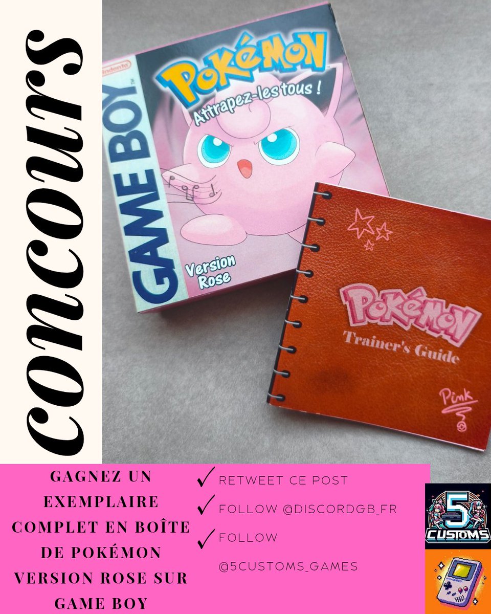 DiscordGB_FR's tweet image. Concours anniversaire Pokémon version Rose !

Remportez votre version complète du jeu offerte par la Team 5Customs

Pour participer :
✔️ RT
✔️ Follow 
✔️ Follow @5customs_games 

Du 22/04 au 28/04/2025 inclus !

Tirage au sort parmi les participants le 29/04/2025