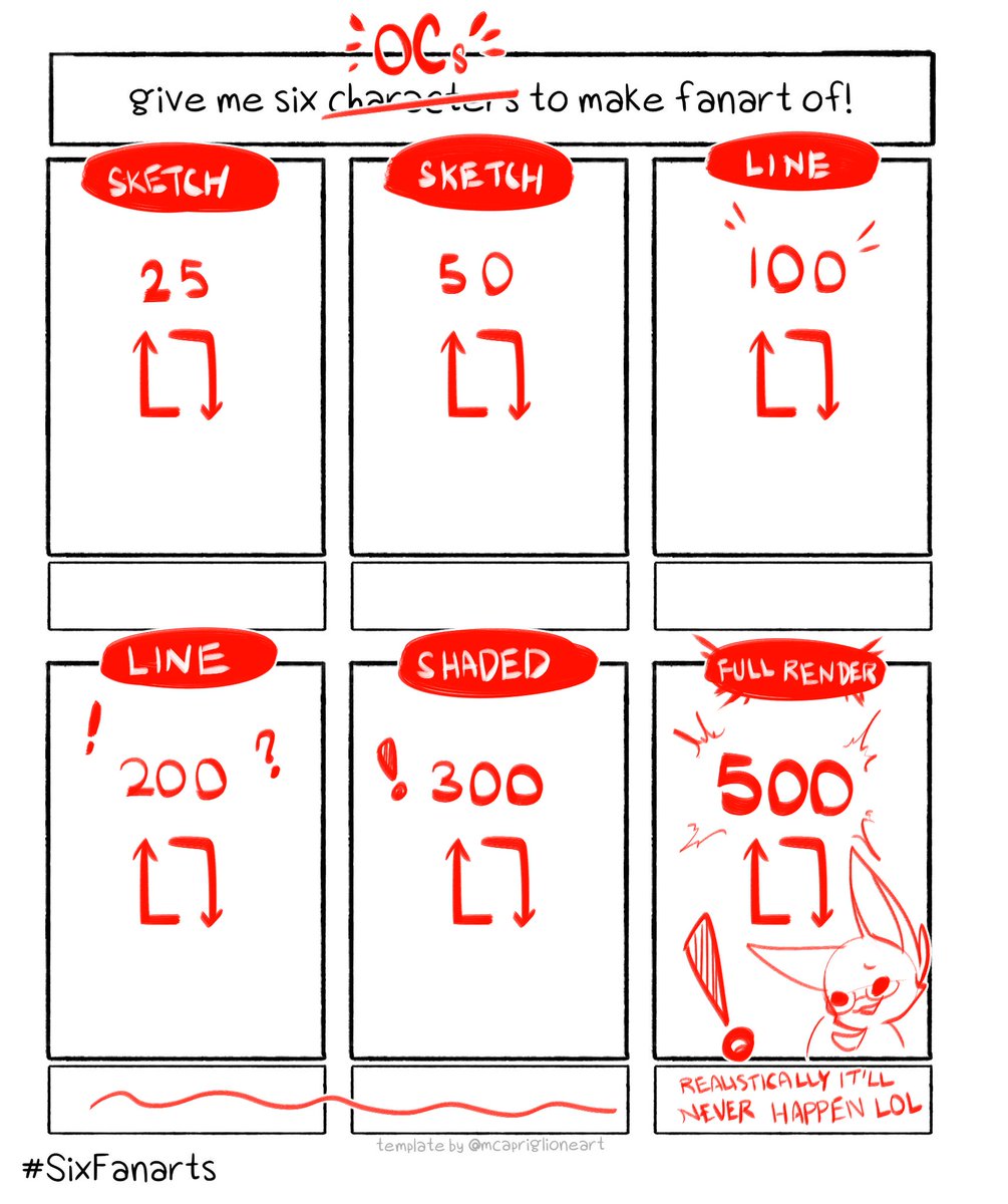 FezMangaka's tweet image. 6 fanart challenge but with OCs? Here's your chance:

Rules: 
- Follow,♥️ &amp;amp; 🔁to enter
- Comment with your OC, or something you want me to draw
- No NSFW or politics plz

If the post gets to 500 🔁 1 lucky one will get a full render

Ends: 27th April 2025