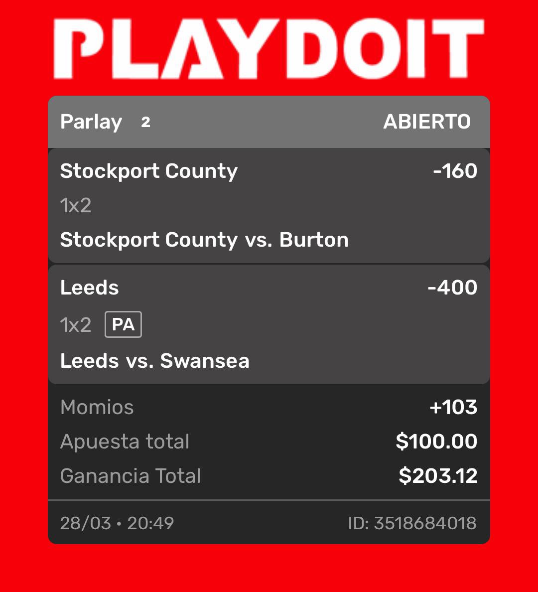 AZpicksVIP's tweet image. Reto escalera 🪜 
100-Relojcito 🤩✨
Paso Número #1⚽️⚽️
#Freepicks #apuestasdeportivas #AZpicks #LeedsUnited