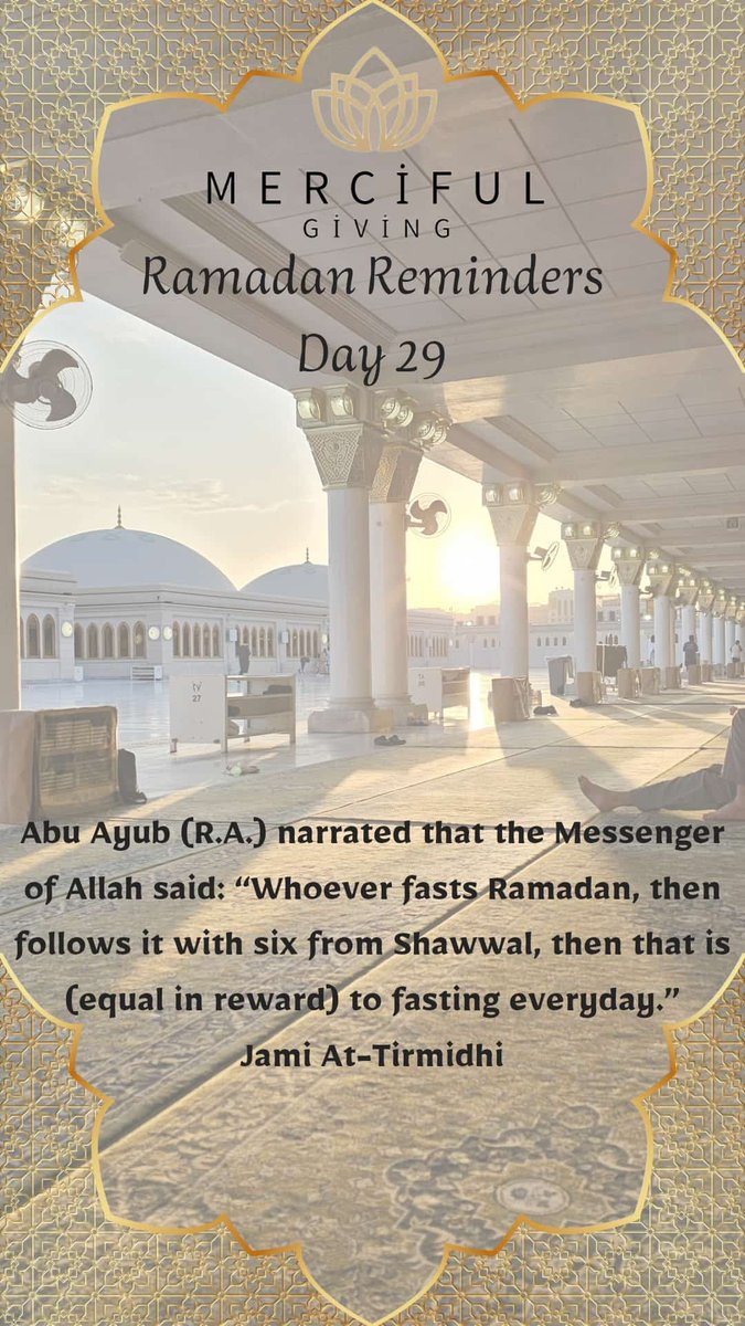 Daily Reminder...

#RamadanMubarak                
#Ramadan               

mercifulgiving.co.uk