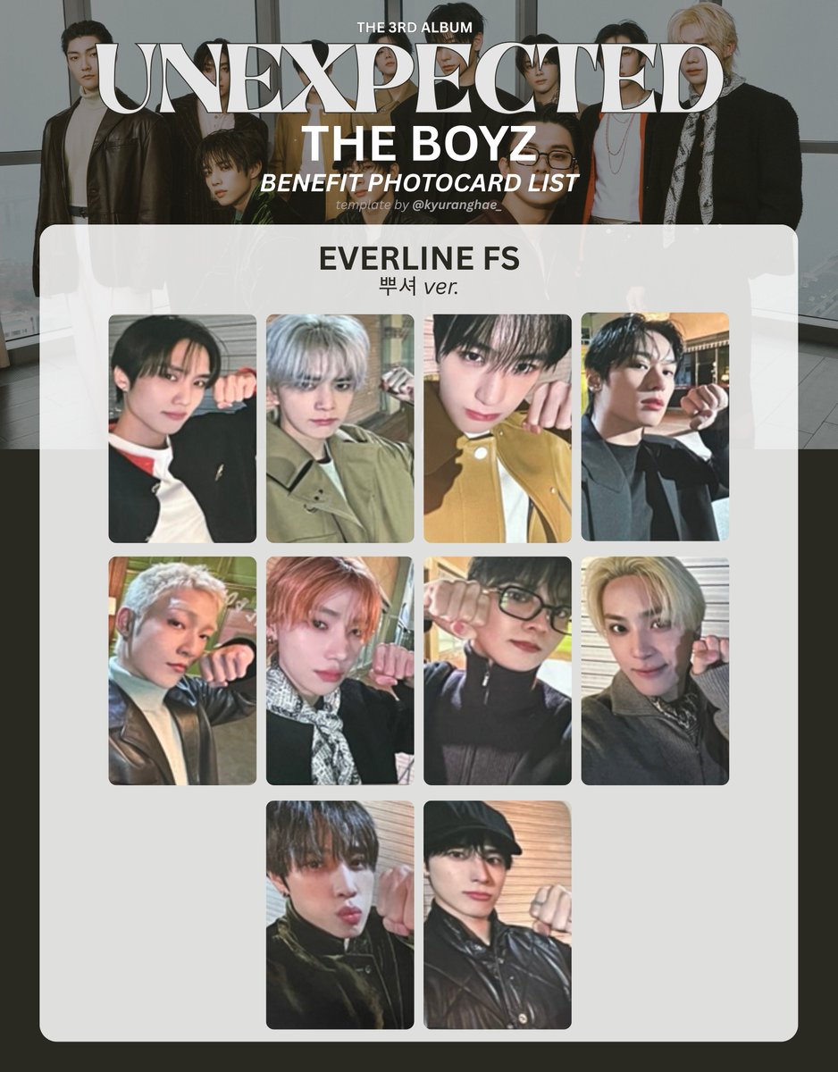 THE BOYZ The 3rd Album 'Unexpected' Photocard Template EVERLINE THE BOYZ The 3rd Album 'Unexpected' Photocard Template EVERLINE