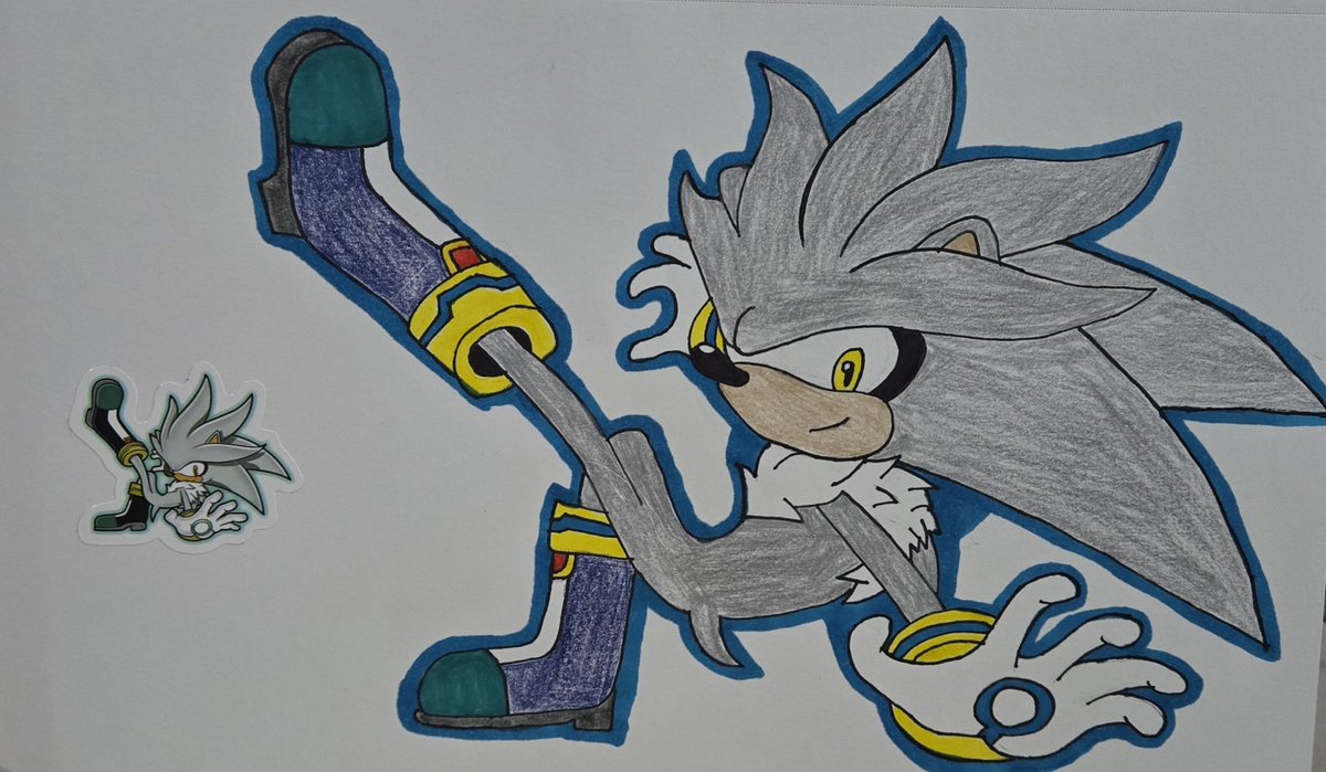 AlyMoody123's tweet photo. Got a new Sonic sticker pack, so I'm back with the sticker drawings
.
.
.
.
.
#silverthehedgehog #stickers #traditionalart #dreamsofanabsolution https://t.co/6H6BU4WZLu