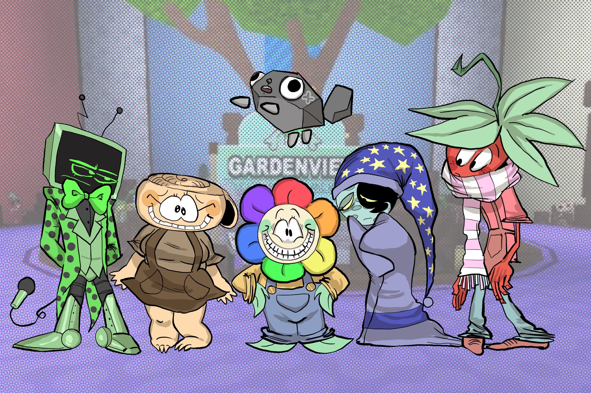 legendarypizzaguy 🍕(comms closed) on X: My personal Dandys World design  line up!! Dandysworld Dandysworldfanart Shelly Vee Sprout Astro Dandy  Pebble t.colgh5dad2pr  X