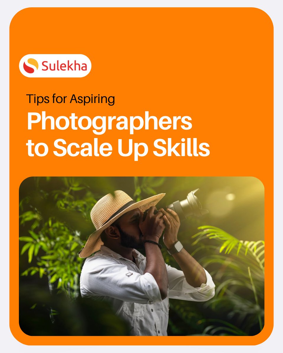 Sulekhadotcom's tweet image. Tips for aspiring photographers
Invest in good equipment 📸💡, practice key techniques &amp;amp; Experiment with different styles.

Connect with Experts from Sulekha for photography courses - tinyurl.com/m8r98v9c
#sulekha #sulekhahome #photographyservices #photographycourses