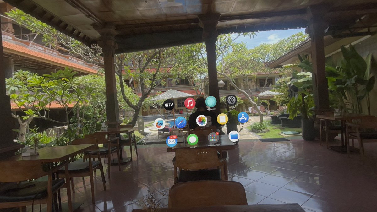 jacojac's tweet image. Due to the Bali government turning off all mobile data and the hotel WiFi being garbage, I’m stuck using my Apple Vision Pro outside... and it’s fogging up so bad 😅 #TechStruggles #BaliProblems"