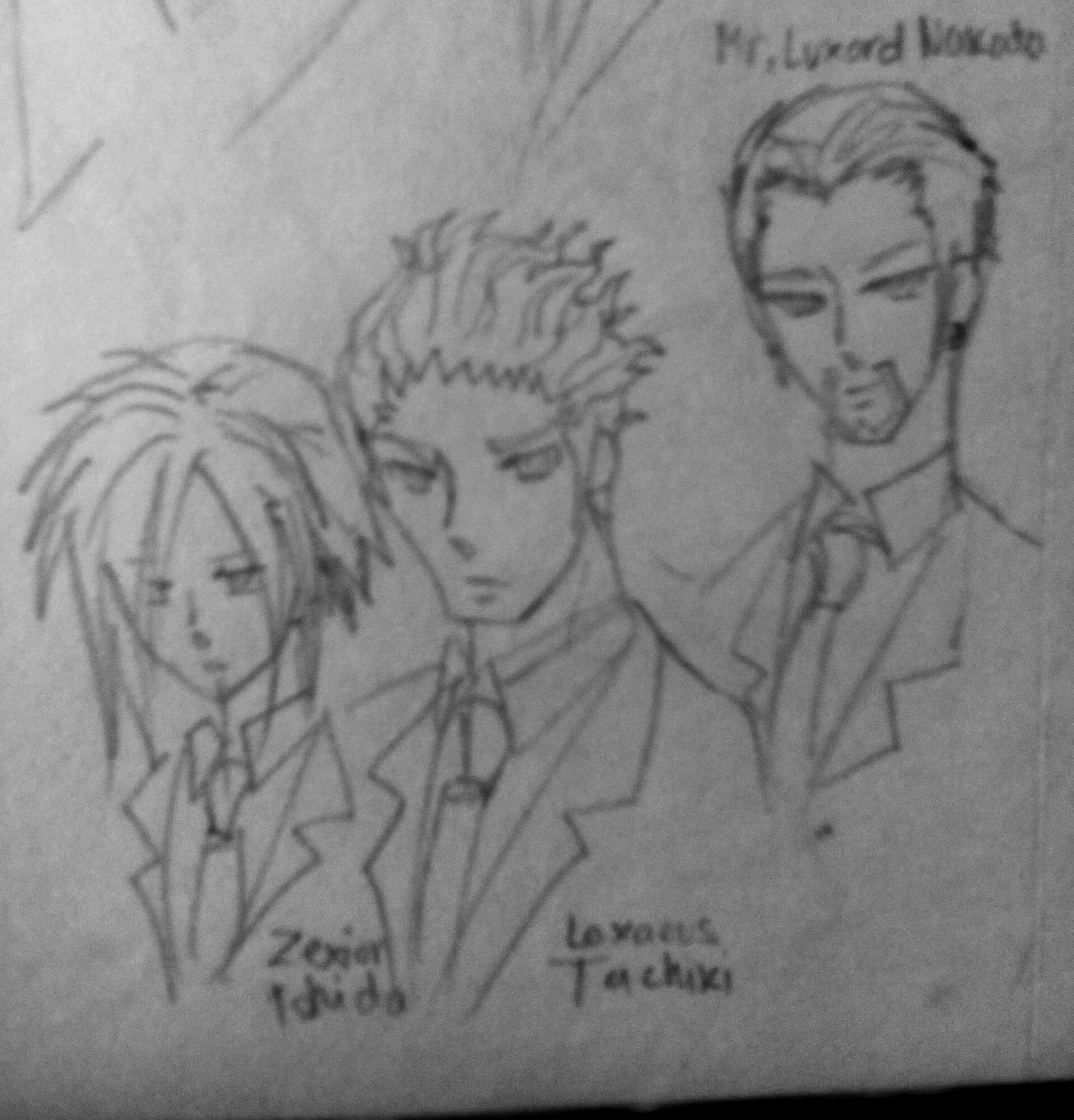 Some Kingdom Hearts school AU before I knew what an AU is haha (childhood drawing) 