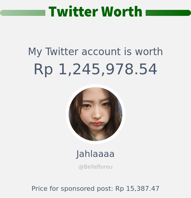 Bellefloreu's tweet photo. Nilai Twitter Saya adalah: Rp 1,245,978.54

➡️ https://t.co/XAw9tDXvZi https://t.co/8Lqp9jbzAn