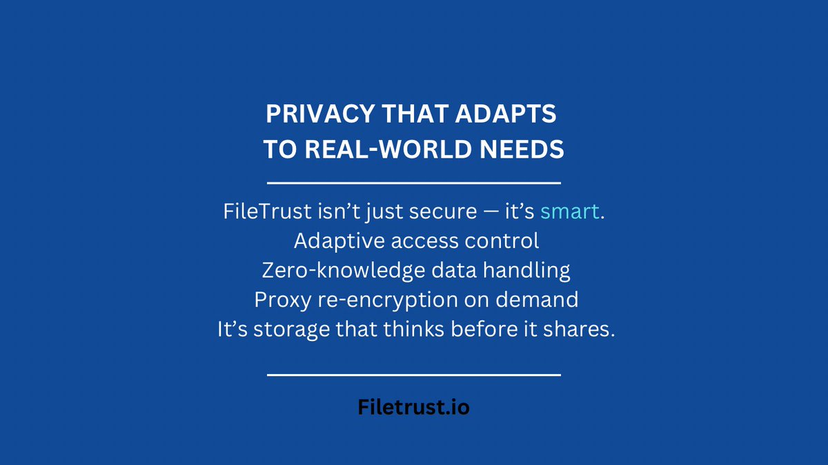 FileTrustio's tweet image. PRIVACY THAT ADAPTS TO REAL-WORLD NEEDS

#PrivacyRevolution
#SmartDataSolutions
#SecureSharing
#FileTrustTech
#ZeroKnowledgeStorage
#PrivacyInnovation
#DataProtectionMadeSmart  #NextGenPrivacy