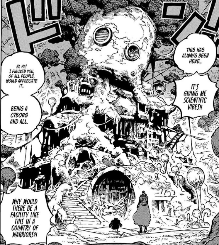 3SkullJoe's tweet photo. #ONEPIECE1144 

I think an old theory of mine could be confirmed soon. 

I believe that the 3,000 year old laboratory could be where a natural substance was first discovered that led to the creation of the Giants.

The scientists who discovered this substance dubbed it: "Uranus." https://t.co/tH2UTO2Akl