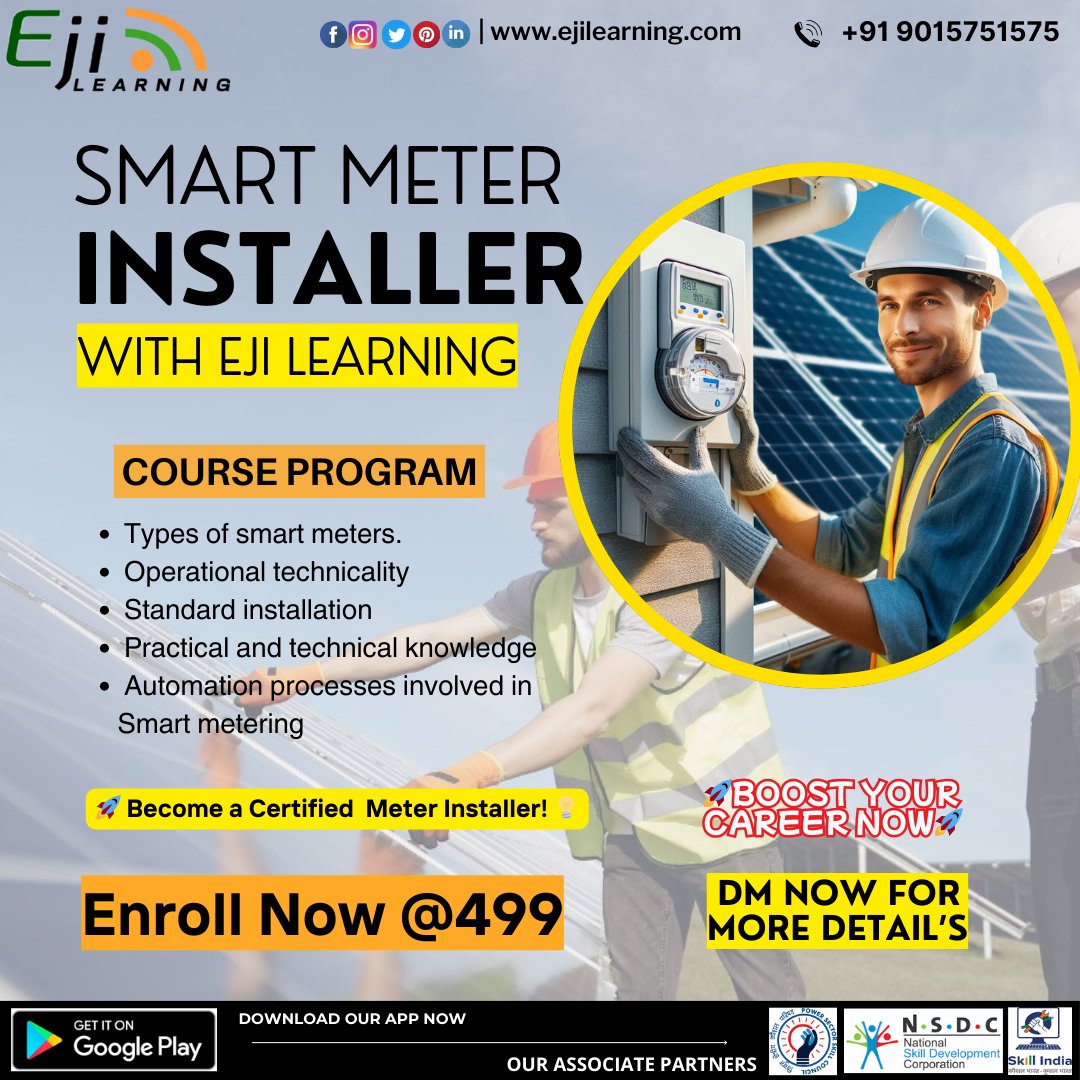 EjiLearning's tweet image. 🔥 Become a Certified Smart Meter Installer with EJI Learning! 🔥

 #SmartMeter #CareerBoost #EJILearning #SkillDevelopment #CSKvRCB #Ghibli #Dhoni #earthquake