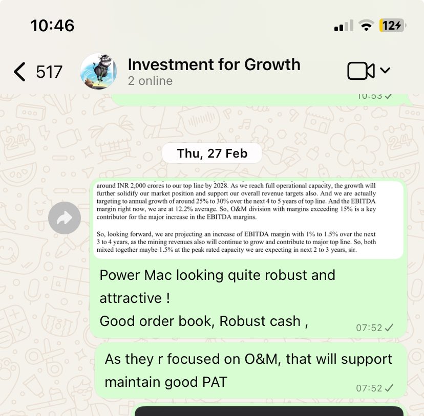 ashish_munjal's tweet image. And I could catch a Bottom buying…PowerMac was part of portfolio as long story is good, historical performance is good !

Added another lot on 27 Feb at 1845 and fortunately that was the day of bottom formation !

Read last concall !! 
Good growth projection !