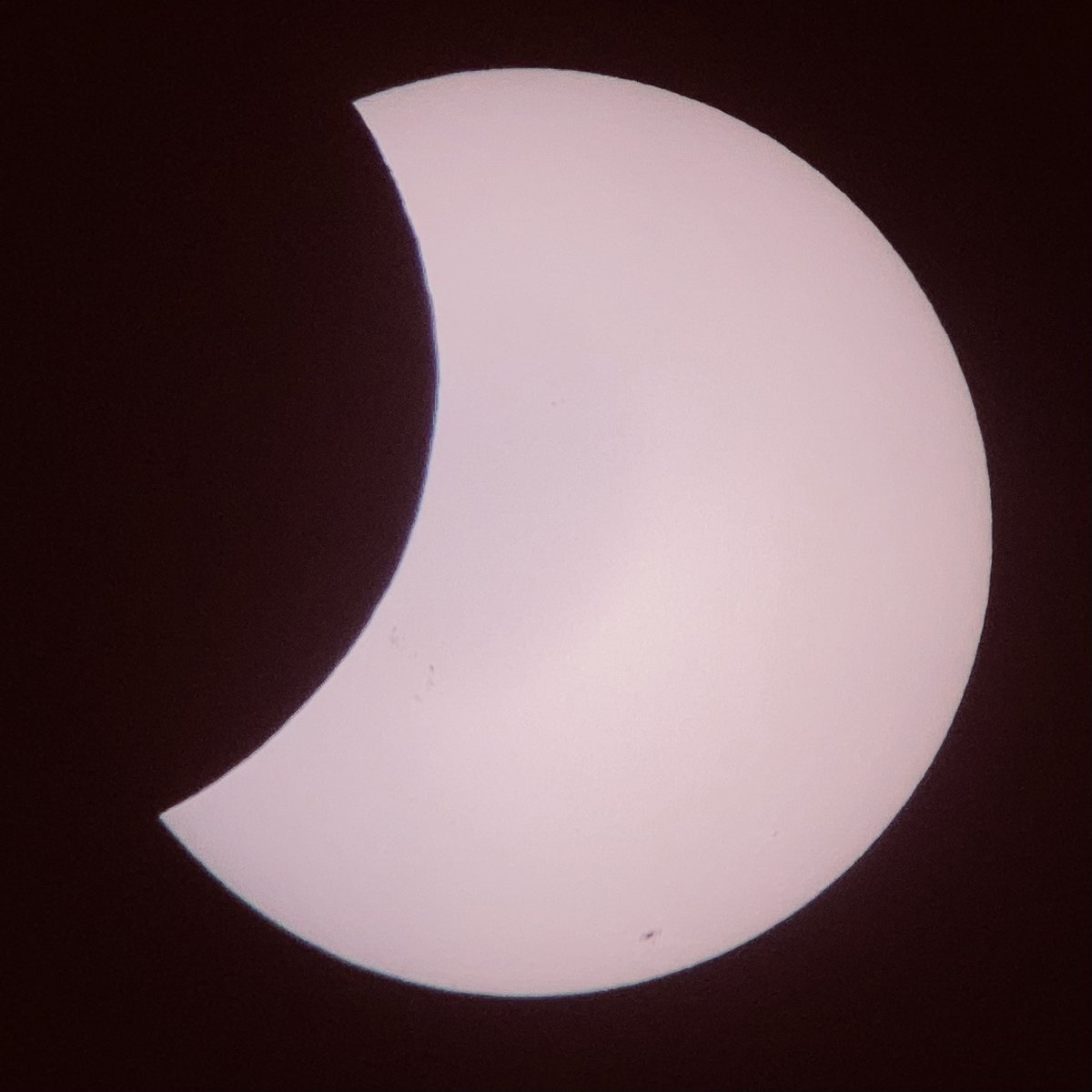 Sherwoods (@sherwoods) on Twitter photo Quick image of the partial solar eclipse visible now. Taken using Baader film on a Celestron Starsense 130. #solareclipse2025 #EclipseSolar Quick image of the partial solar eclipse visible now. Taken using Baader film on a Celestron Starsense 130. #solareclipse2025 #EclipseSolar