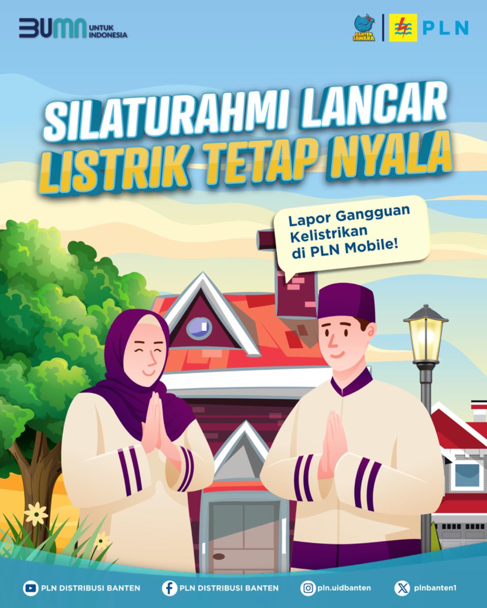 plnbanten1's tweet photo. Hi Electrizen,
Jangan biarkan gangguan listrik menghambat momen kebersamaan πβ¨
#PLNMobile #PLN #PLNUntukIndonesia #AcceleratingRenewableEnergy #Swasembadaenergi #EkosistemKendaraanListrik #AmanBerlistrik #RamadanBarengPLN #MudikListrik #SPKLU #PLNMobile #PLNUIDBanten https://t.co/yhkwO4henb