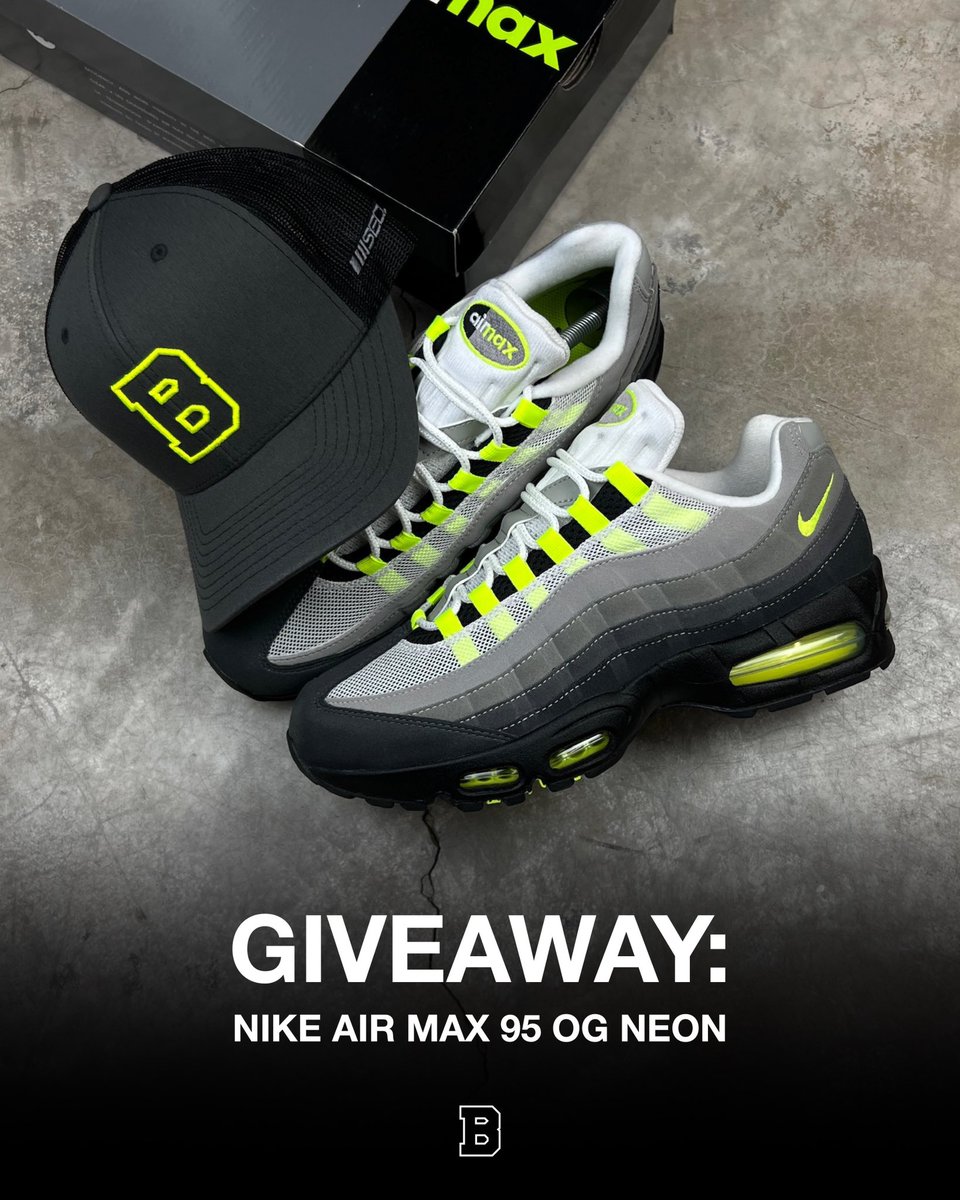 bennetts_'s tweet image. Like this tweet for a chance to win a free pair of 2025 Nike Air Max 95 OG Neons 🚨

Must be following @bennetts_ - winner announced 3rd April 🏆