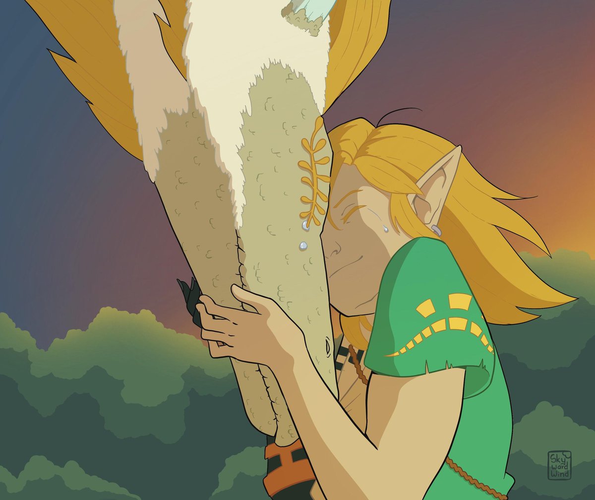 SkywardWind's tweet photo. Actual human-made Ghibli art ft. Zelda https://t.co/zht3oUz7UV