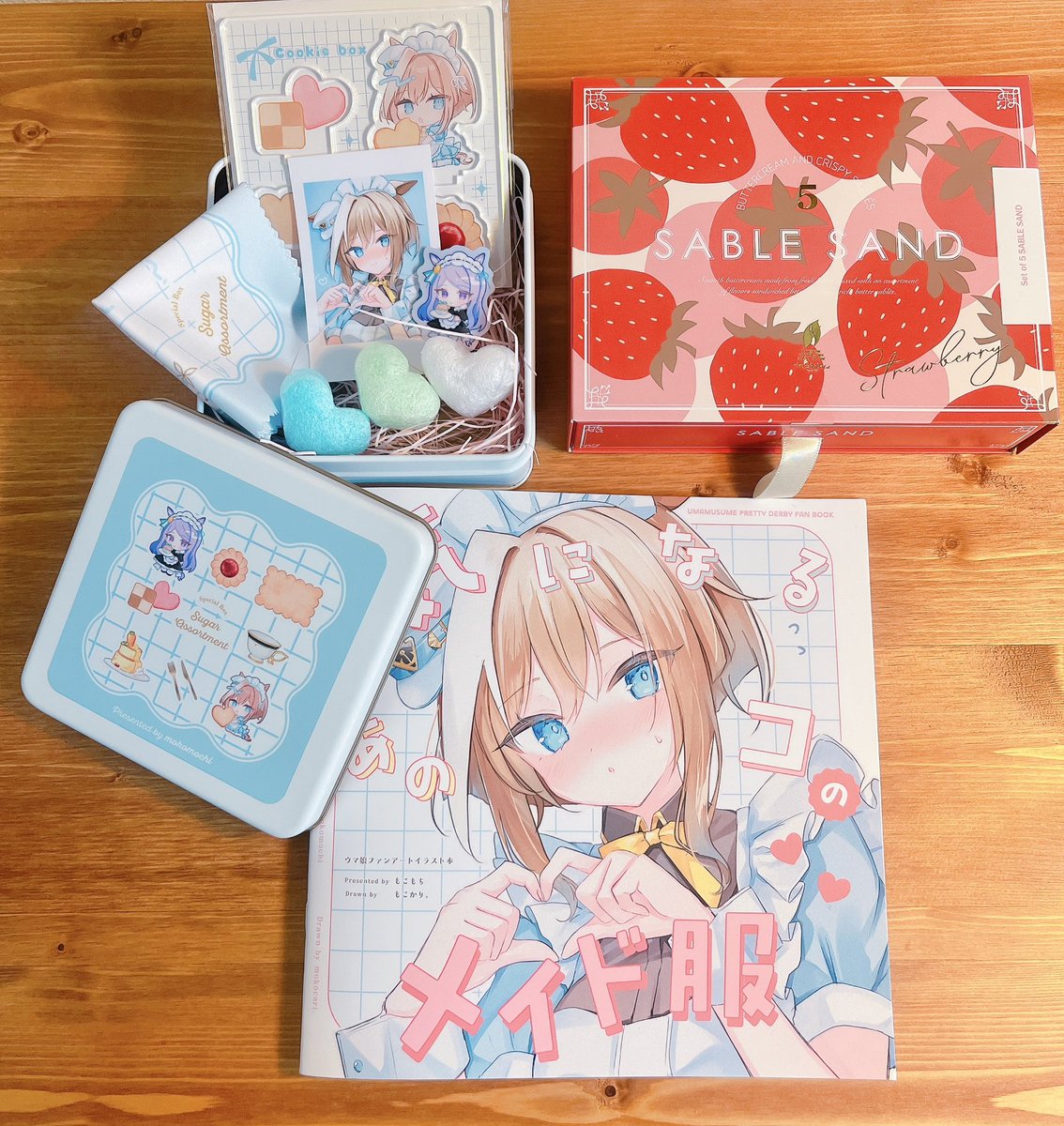 「今日はもこかりさんと最高のヌン活をしてきましたよ…桜と苺がテーマのアフヌンでした」|茶ごまのイラスト
