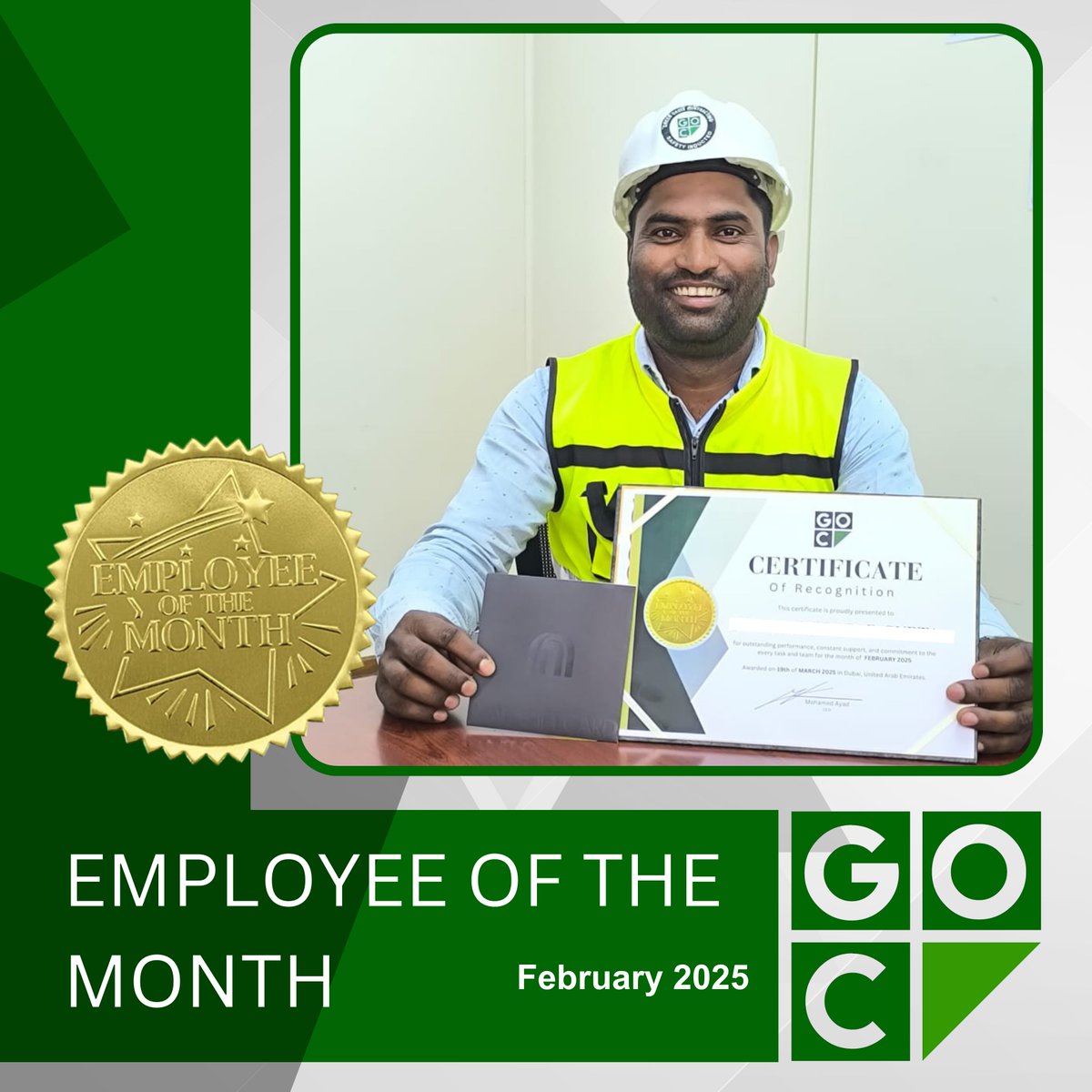 GOC_UAE's tweet photo. Congratulations to Jawahir for being recognized as our Employee of the Month! Your hard work, dedication, and outstanding contributions are truly appreciated. Keep up the great work!
.
.
.
#goc #constructionindustry #contractor #engineer  #uae #employeeappreciation #TeamSuccess https://t.co/97Kwu4uAUW