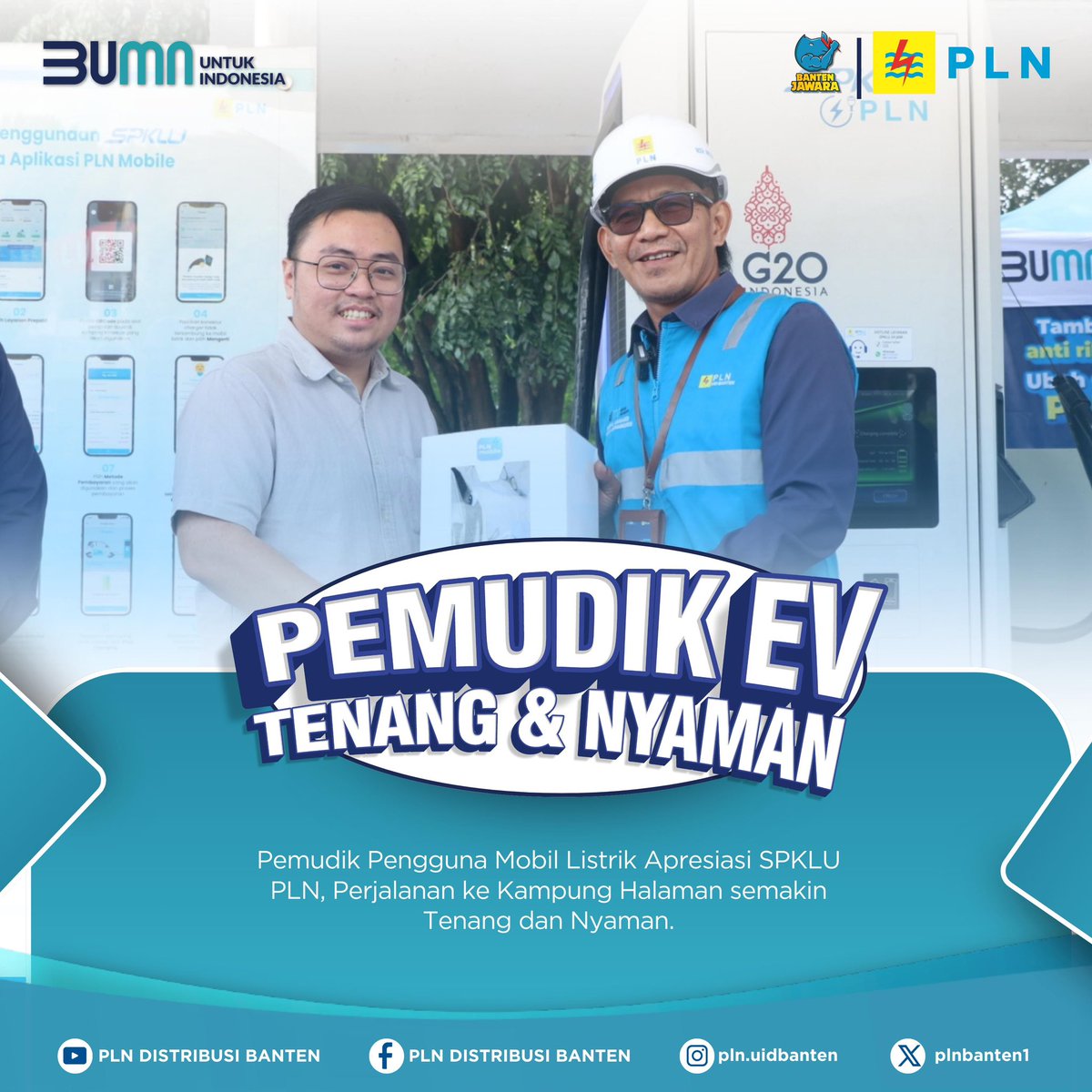 plnbanten1's tweet photo. Hi Electrizen,
Mudik Lebaran Semakin Nyaman dengan Mobil Listrik, SPKLU PLN Siap Mendukung Perjalanan
#MudikListrik #PLNUIDBanten #SPKLU #MobilListrik #Lebaran2025 https://t.co/lX8OquxtmN