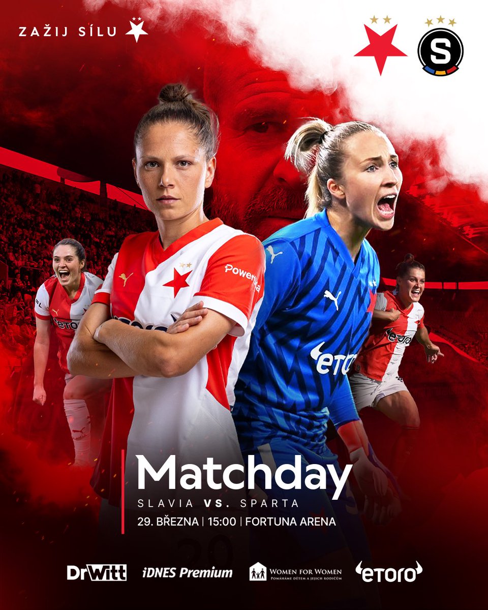 SlaviaZeny's tweet photo. DNES HRAJE SLAVIE, JAK TO KRÁSNĚ ZNÍ 🌟 #slaspa
🏆 14. kolo Fortuna=Ligy
🆚 AC Sparta Praha
🏟️ Fortuna Arena
🕖 15:00
📺 ČT Sport
🎟️ https://t.co/KsDaTHTqey
ℹ️ https://t.co/eH5lZZ7tc6 https://t.co/G6r5knzvB5