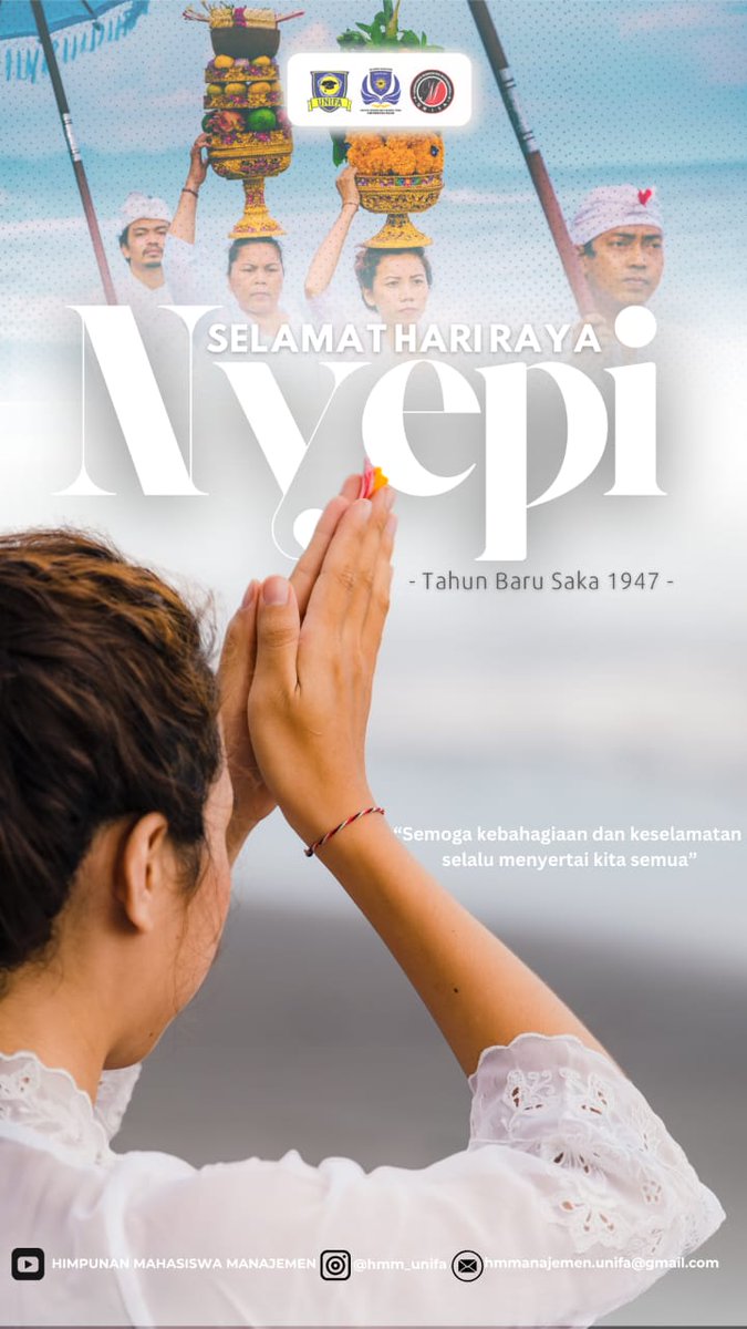 Selamat Hari Raya Nyepi 1947 Saka 

Dalam keheningan, kita menemukan kedamaian. Dalam refleksi, kita memperbarui diri.
Semoga Nyepi membawa ketenangan, kebijaksanaan, dan kesejahteraan bagi kita semua.

Om Shanti Shanti Shanti Om 🙏🏻