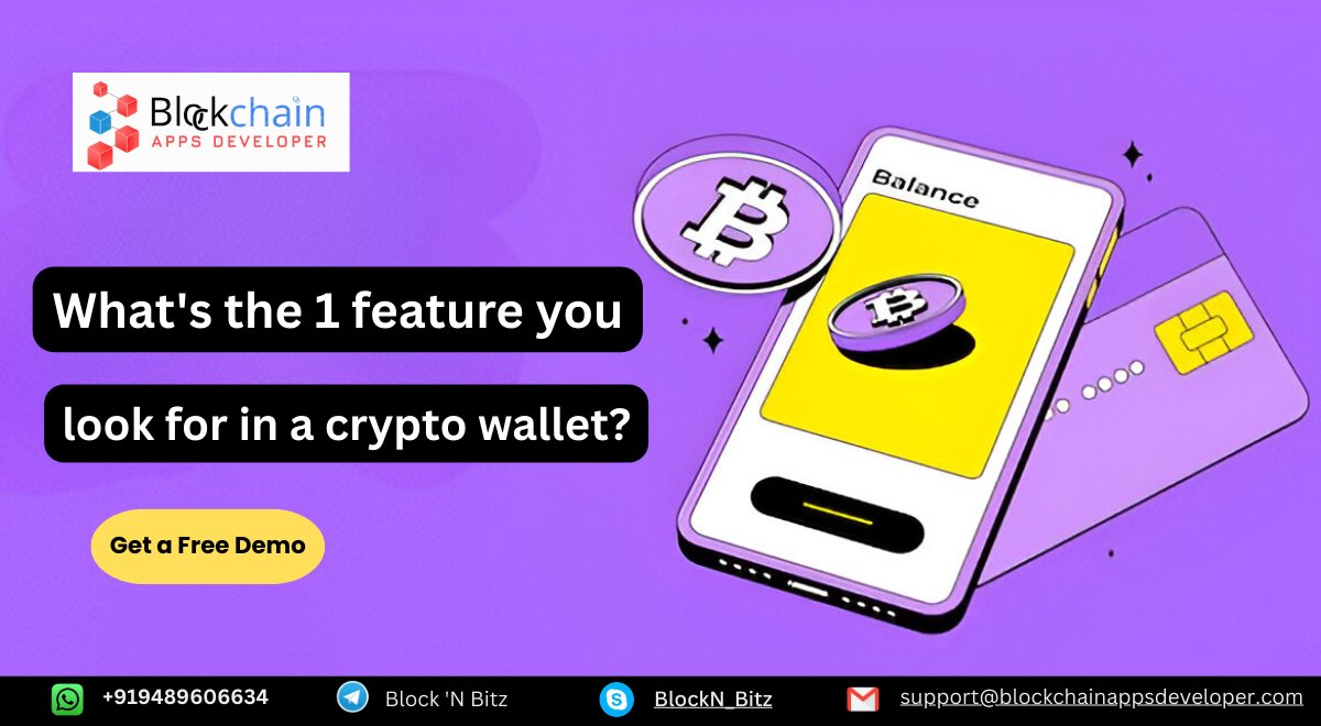 anne_marie28440's tweet photo. What's the #1 feature you look for in a #cryptowallet?
At #BlockchainAppsDeveloper, we deliver it all!
Let’s build your next-gen #crypto #wallet today!  https://t.co/jPLcQPNpKM
#BlockchainWallet #DigitalWallet #CryptoPayments  #SecureWallet #usa #uk #japan #canada #singapore https://t.co/6mIBo2yYPZ