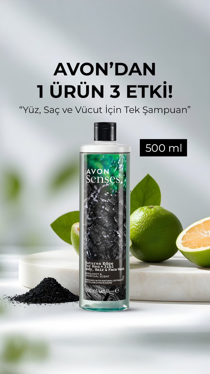 algetircom's tweet photo. Erkekler için pratik 3'ü 1 arada: AVON Senses Natures Edge! 🧔 Yüz, saç, vücut tek şişede. https://t.co/Gh3KY0Z04Q��da ! 
https://t.co/cAIhCR0S6F
#AvonTürkiye #erkekbakım https://t.co/I7MuUu8Dgg