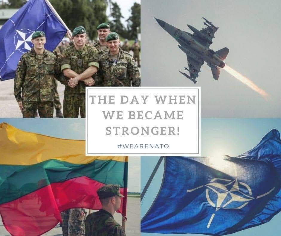 Lithuania's tweet photo. Celebrating 21 years of @NATO membership. #wearenato 🇱🇹 https://t.co/EpkMr1cYC4
