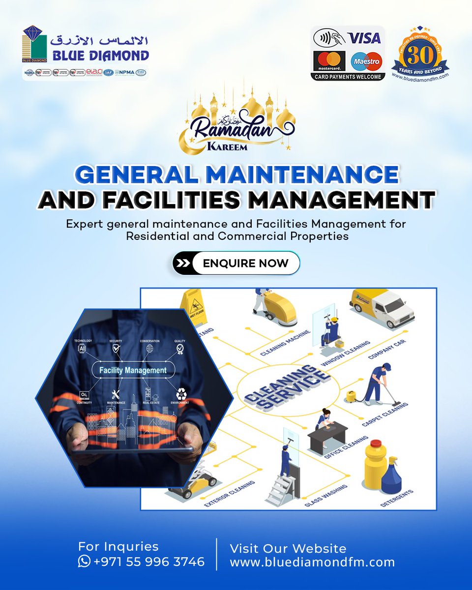 bluediamond_uae's tweet image. Why wait for problems to arise? Preventative care = long-term savings &amp;amp; stress-free operations!

Let’s keep your space in top shape! 

📲 WhatsApp (direct link): wa.me/0559963746
🌐 Website: pestcontrolservicesuae.com

#FacilitiesManagement #GeneralMaintenance