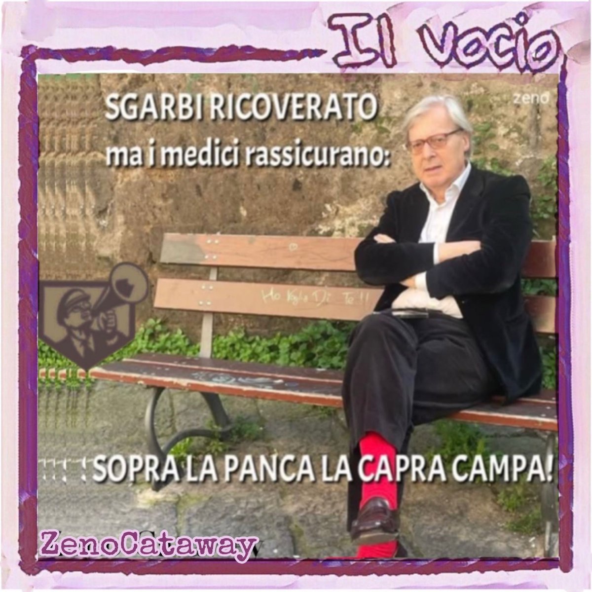 ZenoCataway <a href="/zenocataway/">Zeno Cataway</a>
#29marzo #zenocataway #ilvocio #sgarbi #ricovero #vecchiaia #depresso #capra #panca #campa