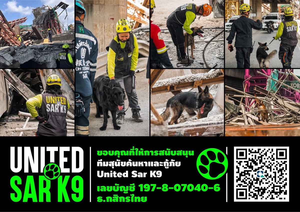 parkchanerl's tweet image. ตอนนี้เจ้าหน้าที่ 4 ขามีทั้งหมด 3 กลุ่มนะคะ
1. กองกำกับการสุนัขตำรวจ
2. K9 USAR thailand
3. United SAR K9

หมาตำรวจน่าจะไม่เปิดรับบริจาค ส่วนอีก 2 หน่วยงานสามารถสนับสนุนได้ตามช่องทางนี้ค่ะ
*ตรวจสอบชื่อบัญชีก่อนทำรายการเพื่อป้องกันมิจฉาชีพนะคะ*
#สุนัขK9 #แผ่นดินไหว
