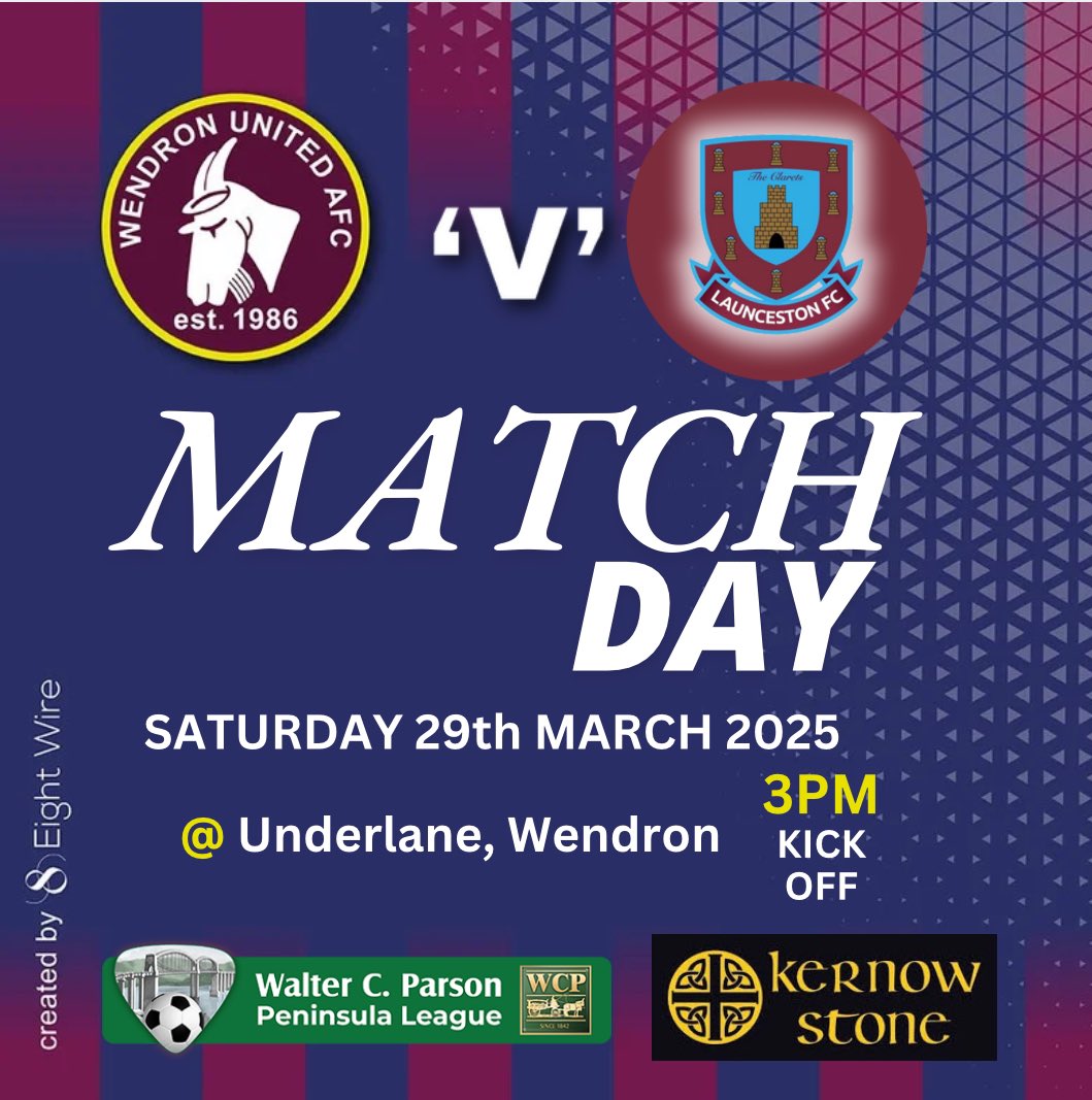 𝗖𝗹𝗮𝘀𝗵 𝗼𝗳 𝘁𝗵𝗲 𝗰𝗹𝗮𝗿𝗲𝘁 𝗮𝗻𝗱 𝗯𝗹𝘂𝗲𝘀
Today we welcome <a href="/LauncestonFC/">Launceston FC</a> to Underlane for a 3pm KO.

After a week’s break we return to action looking to bounce back after defeat from our last outing. 

We welcome Charlie Edney back into the squad and Jacob Keverne