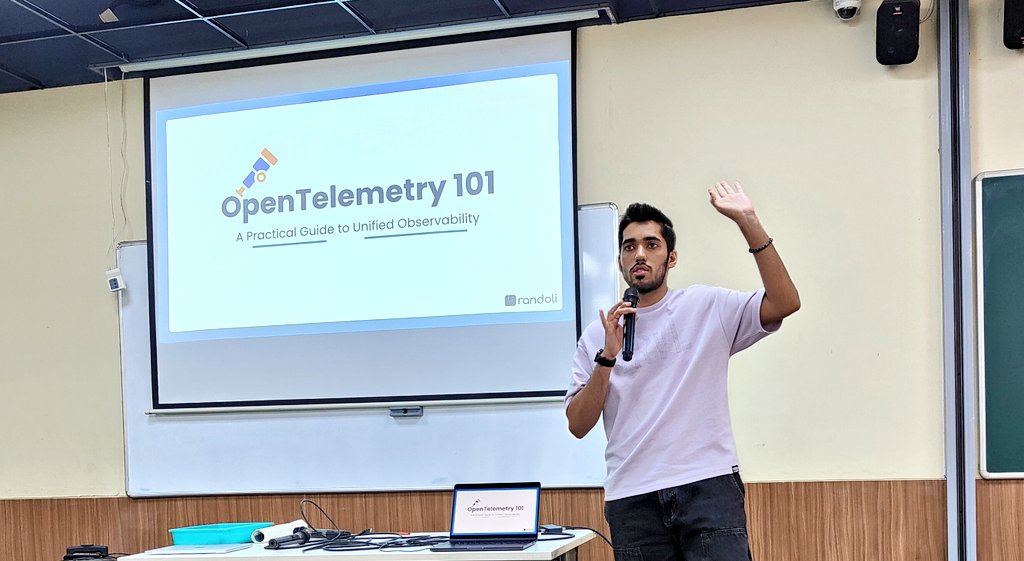 cncfthane's tweet image. Next up at #CloudNativeThane @kverma_ with deep dive into the basics of OpenTelemetry!

Observability is the key to reliable cloud-native systems, and our speaker is breaking it down tracing, metrics, and logging, all in one open standard.

 #OpenTelemetry #CNCF #CloudNative