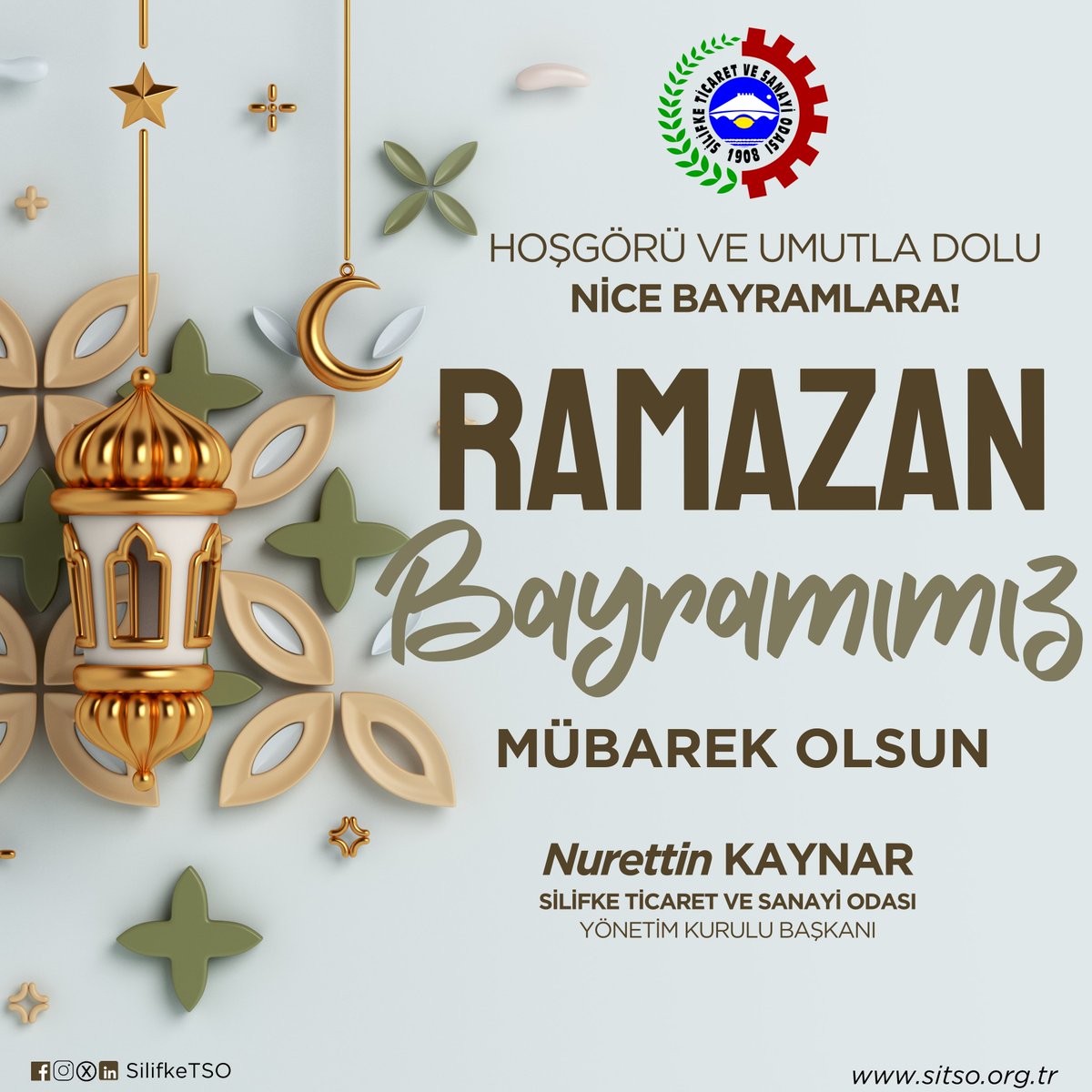 Silifke Ticaret ve Sanayi Odası (@silifkesitso) on Twitter photo Hoşgörü ve Umutlu Dolu Nice Bayramlara...
#RamazanBayramımız Mübarek Olsun.
<a href="/nurettinkaynar/">nurettin kaynar</a> Hoşgörü ve Umutlu Dolu Nice Bayramlara...
#RamazanBayramımız Mübarek Olsun.
<a href="/nurettinkaynar/">nurettin kaynar</a>