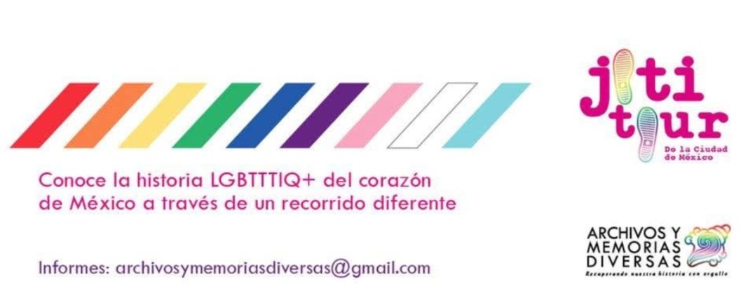 El próximo sábado 26 de abril se realizará el segundo Jotitour de Archivos y Memorias Diversas del 2025, disfruta de un paseo donde la vida cotidiana, las historias de las poblaciones LGBT+

Informes e inscripciones en: archivosymemoriasdiversas@gmail.com  con José Luis Legorreta