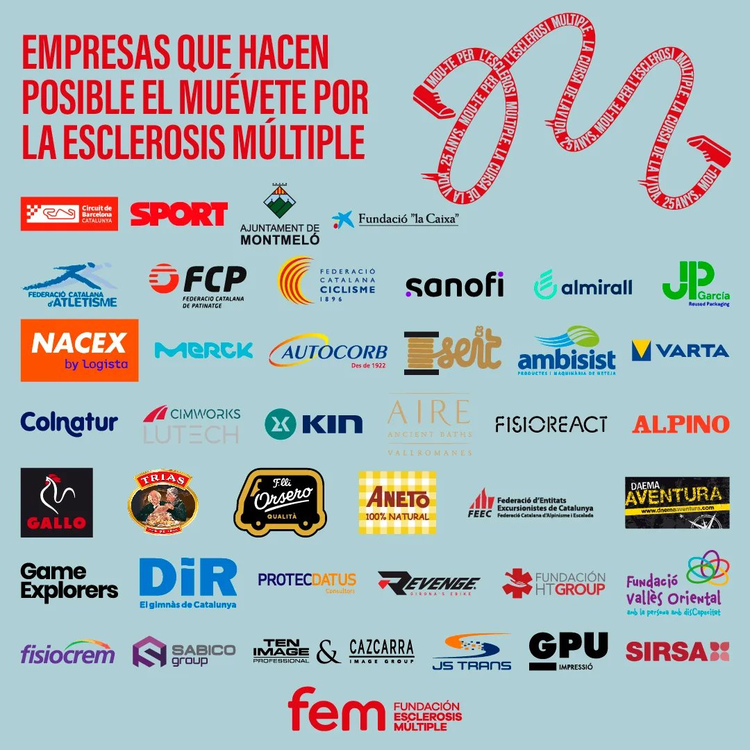 ¡Ha llegado el gran dia! 🥳

Hoy celebramos los 25 años del Muévete y, un año más, nos movemos por la esclerosis múltiple en el Circuito de Barcelona-Cataluña! 🚀

Gracias a las empresas que lo han hecho posible 🧡

@circuitcat_es @fundlacaixa @sanofies <a href="/sport/">Diario SPORT</a> <a href="/ajmontmelo/">Ajuntament Montmeló</a> 👇🏼