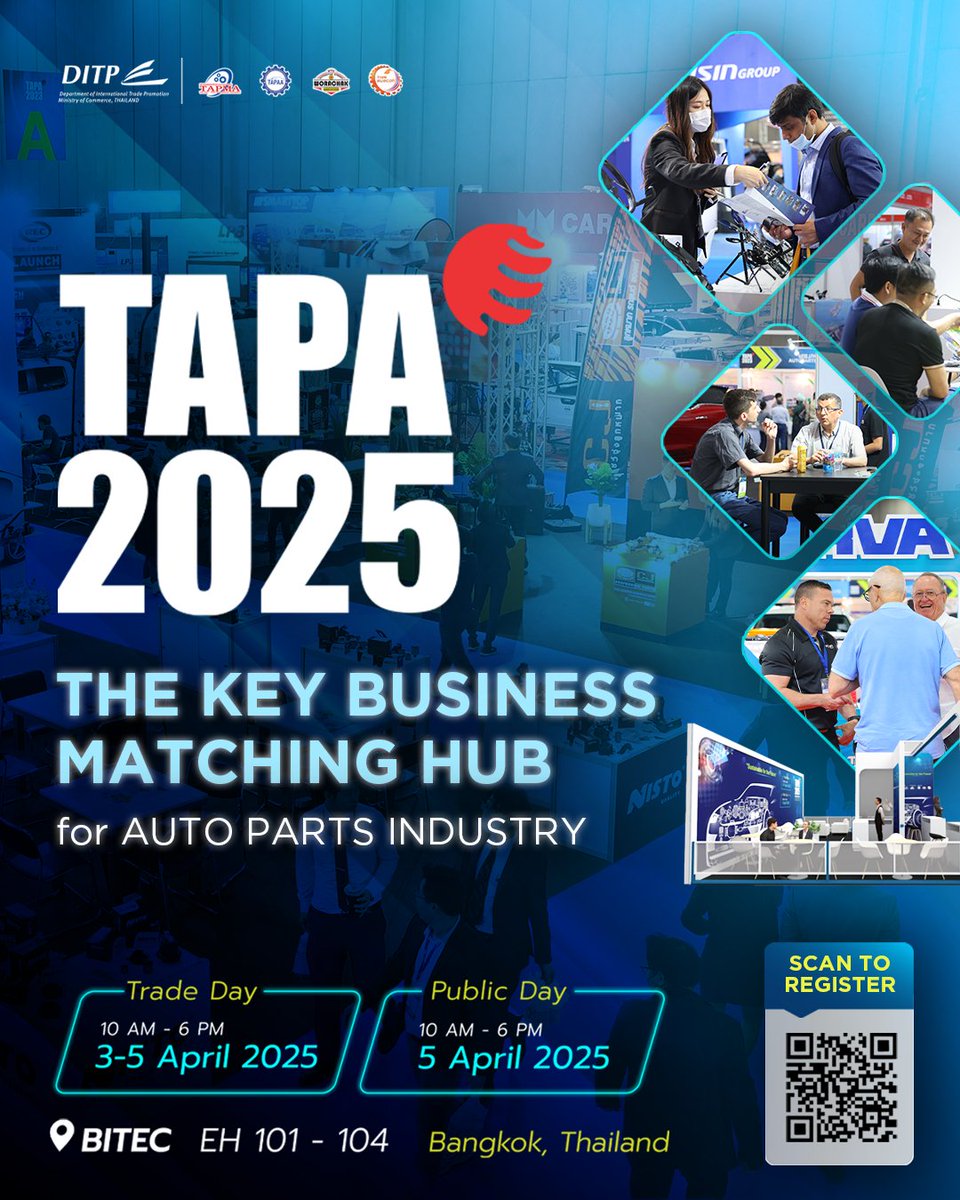 tapafair's tweet photo. ✨ Get ready for an unparalleled opportunity to drive your auto parts and accessories business to new heights at TAPA 2025.
.
🔹 Registration and admission to the event are free of charge
: https://t.co/OeUubKhFss
.
#TAPA2025 #Sustainableforthefuture #Worldautopartssourcinghub https://t.co/NG5x8DdurZ