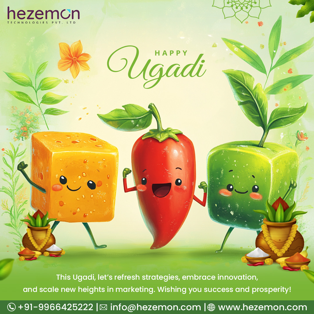 Hezemon Technologies Pvt. Ltd. (@hezemon) on Twitter photo Ugadi: A Fresh Start!
Like the perfect blend of flavors, let’s mix creativity, strategy, and innovation to craft a year of success!
Wishing you a prosperous and fulfilling Ugadi!
📩 Connect with us: info@hezemon.com | 🌐 hezemon.com
#Ugadi2024 #MarketingInnovation Ugadi: A Fresh Start!
Like the perfect blend of flavors, let’s mix creativity, strategy, and innovation to craft a year of success!
Wishing you a prosperous and fulfilling Ugadi!
📩 Connect with us: info@hezemon.com | 🌐 hezemon.com
#Ugadi2024 #MarketingInnovation