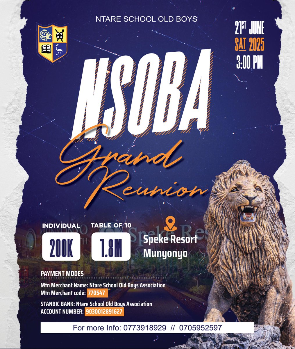 Last year, We had the honor of being hosted by the President of the Republic of Rwanda for a memorable evening in Kigali. 🇷🇼✨

This year, we take it a notch higher! What’s better than being in the presence of one president? Two! 🇺🇬🇷🇼 And the entire Ntare School Old Boys