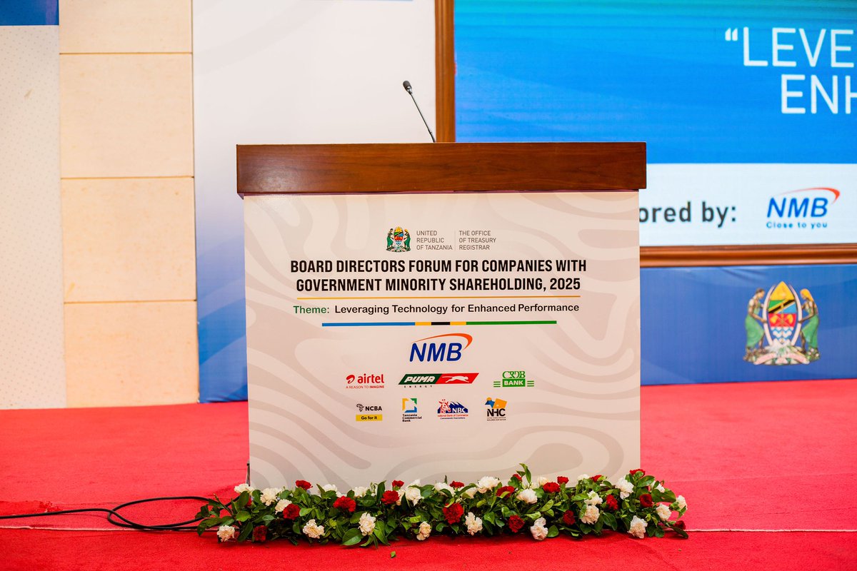 cornerstone_tz's tweet image. #ConferenceEvents

MKUTANO WA WAKURUGENZI WA BODI ZA KAMPUNI AMBAZO SERIKALI INA UMILIKI WA HISA CHACHE, 2025

@ofisi_ya_msajili_wa_hazina

#VenueSetup

Ijumaa, Tar. 28 March; Kibaha, Pwani. 

Ofisi ya Msajili wa Hazina imefanikiwa kufanya mkutano na wakurugenzi wa bodi za