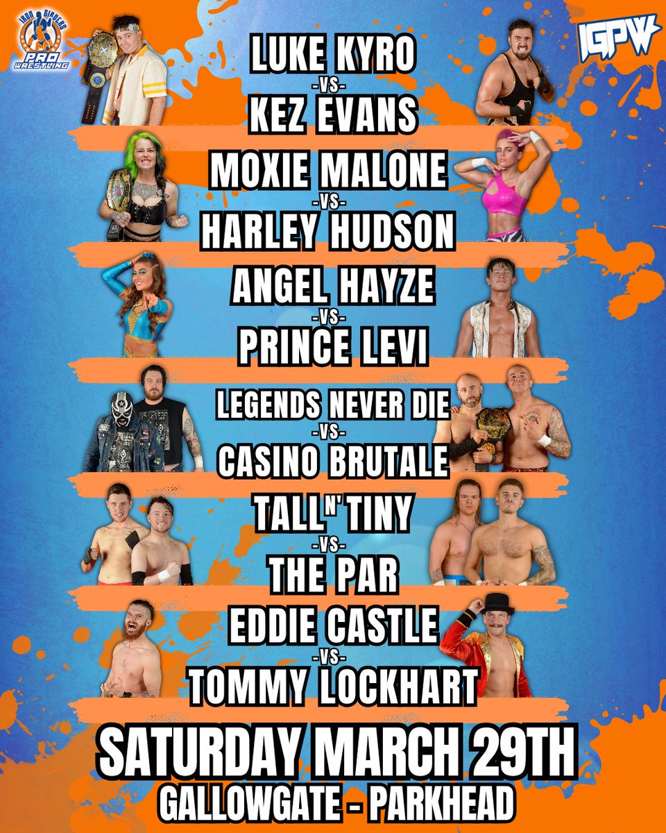 🎉 Happy 3rd Anniversary to IGPW

Tonight we celebrate 3 YEARS of #GirdersBuilt with a world class card, filled with the best wrestlers in the UK

      STANDING ROOM ONLY 
🎫 Tinyurl.com/IGPWrestling18 

⭐ VIP doors 6:00pm (or sooner)
⏰ General doors 6:30pm
🛎️Event begins 7:00pm