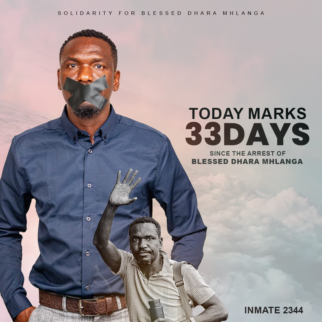 There isn’t a moment that passes without me thinking of Dhara <a href="/bbmhlanga/">Dhara Blessed Mhlanga HSTV</a> and the welfare of his family. Blessed has been denied his freedom for over 33 days for doing his work as a journalist. Blessed is in prison because our judiciary has been absolutely captured by the regime.