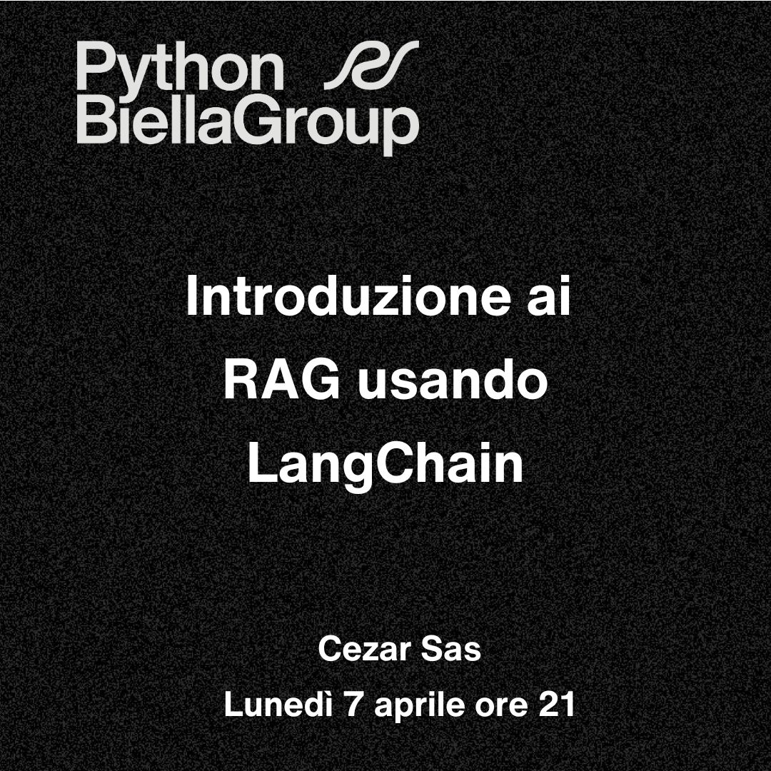 PythonBiella's tweet image. Introduzione ai RAG usando LangChain
Introduzione con esempi concreti e codice commentato usando LangChain e Qdrant
Vi aspettiamo!
eventbrite.it/e/biglietti-in…