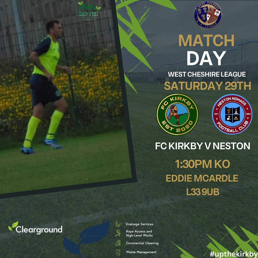 FCKirkbyOff's tweet image. Another big home game, another big test                                                     
Fc Kirkby v Neston Nomads
⏰1:30pm Kick Off
🏟️Eddie Mcardle Playing Fields
🏆West Cheshire Football League
