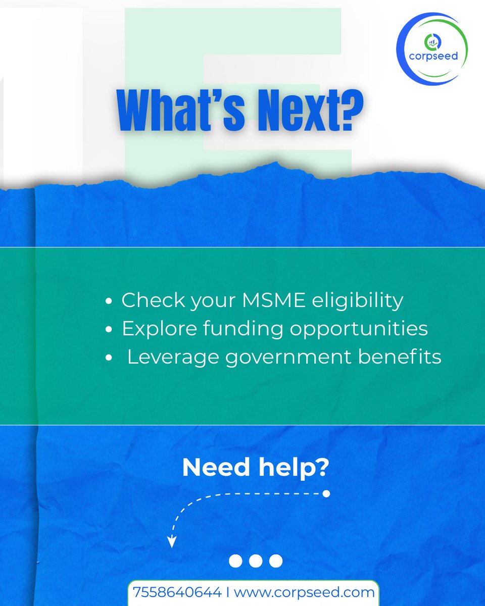 corpseed's tweet image. MSME Reforms 2025! 

Higher limits, bigger benefits! More businesses now qualify for loans, incentives &amp;amp; growth support. Check your eligibility now!

📞 Call us: 7558640644 
🌐 Visit: corpseed.com/service/msme-r…

#MSMEReforms #BusinessBoost #Corpseed #GrowWithMSME