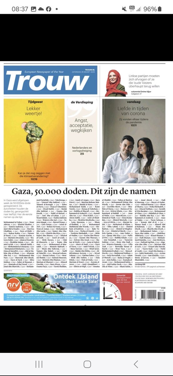 50.000 doden. De eerste pagina alleen maar 0 jaar.