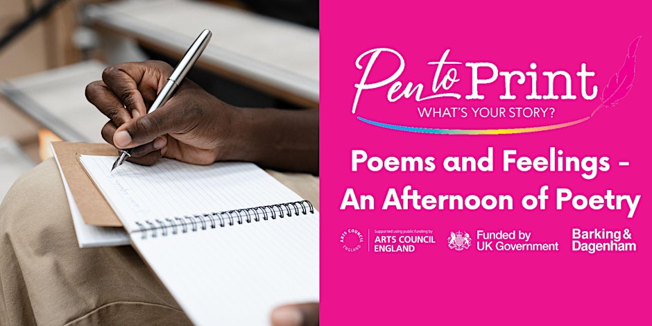 If you're in London and you care for poetry, the Dagenham Library is where you should be today. 

<a href="/AmakaFelly/">Amaka</a>'s intimate event "Poems &amp; Feelings is powered by Arts Council England, as well as <a href="/lbbdcouncil/">Barking and Dagenham Council</a>.

Pop in and/or tell a friend. Doors open from 1pm.