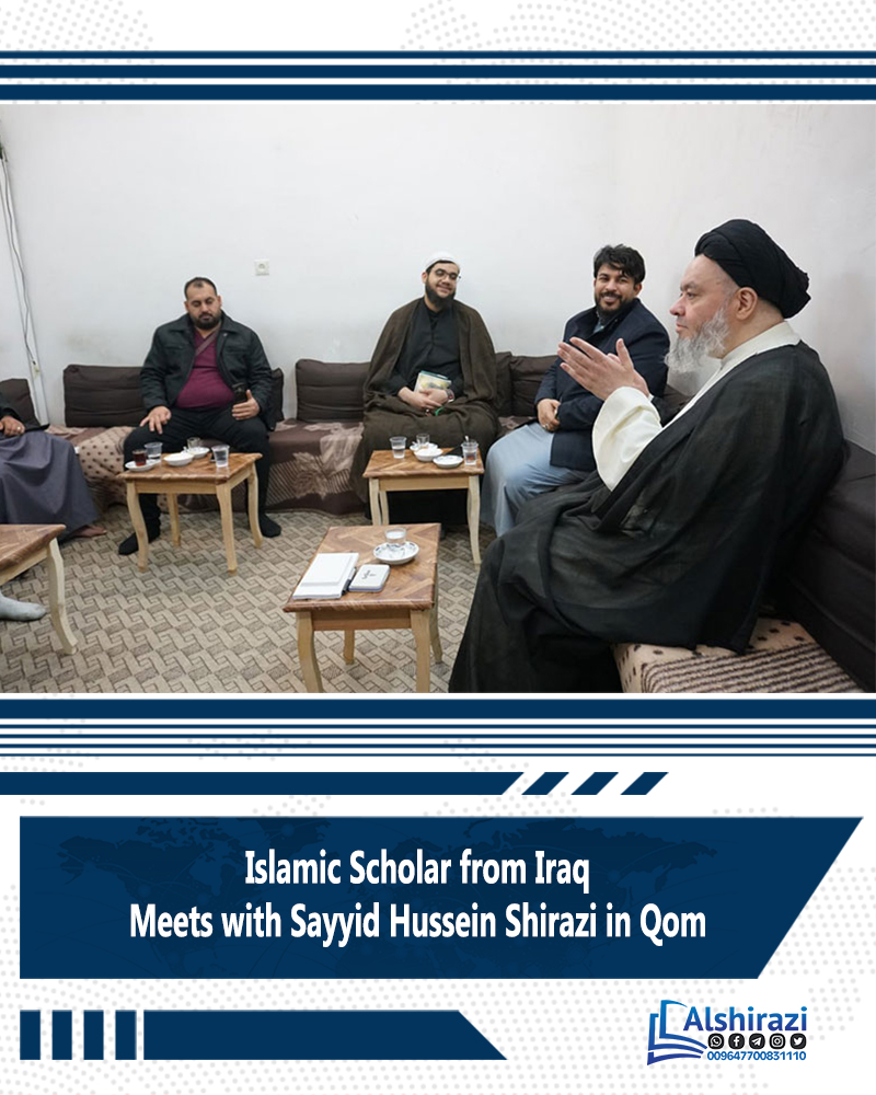 alshirazien's tweet photo. Sheikh Alaa al-Mahdawi, an Islamic researcher from Iraq, along with a delegation, met with Hujjat al-Islam Sayyid Hussein Shirazi, the son of Grand Ayatollah Sayyid Sadiq Hussaini Shirazi, in the holy city of Qom ... https://t.co/gtqEkI14l0