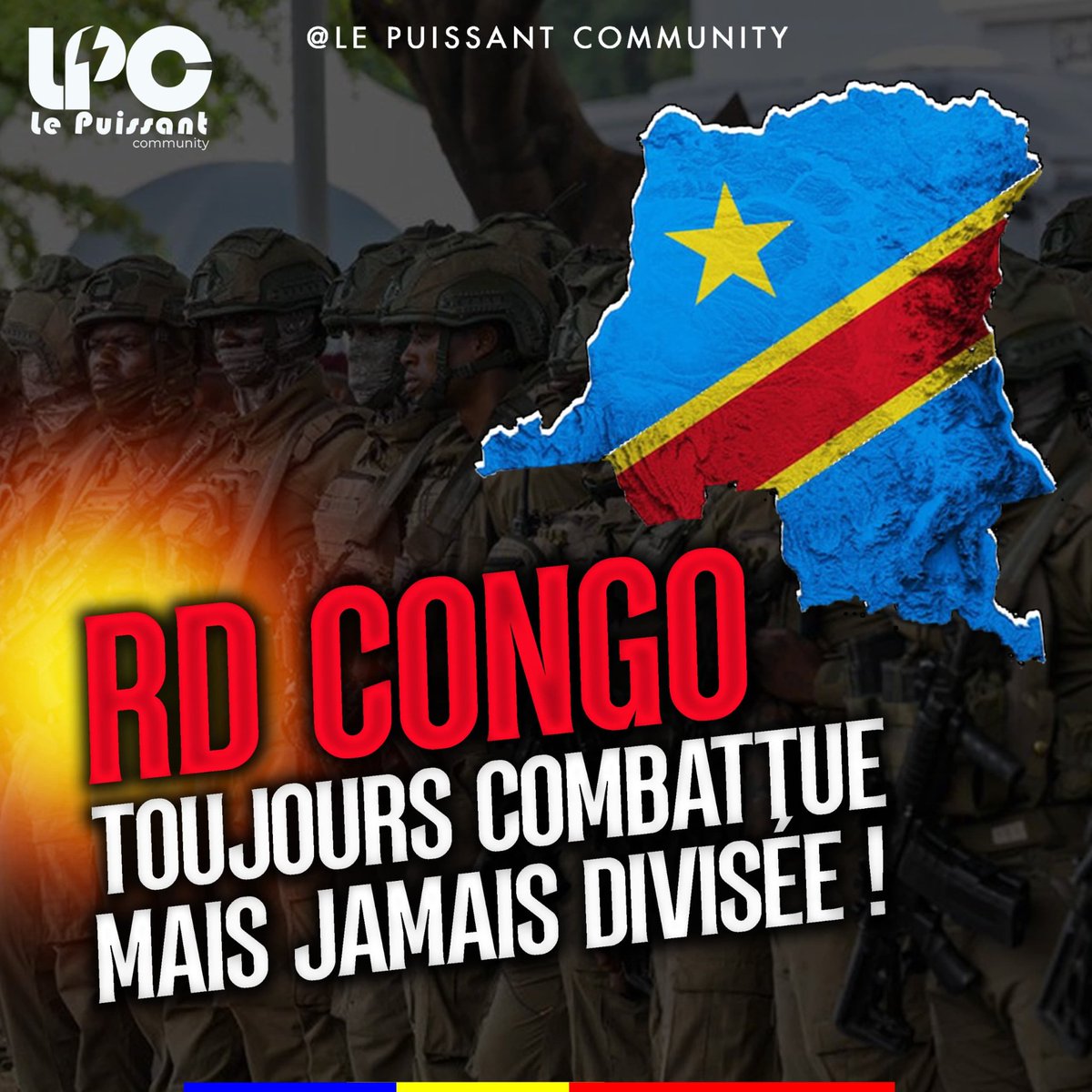 La RDC restera Une et Indivisible  🇨🇩🇨🇩🇨🇩

#CongolaisTelema 
#BendeleEkweyaTe 
#ToutPourLaPatrie