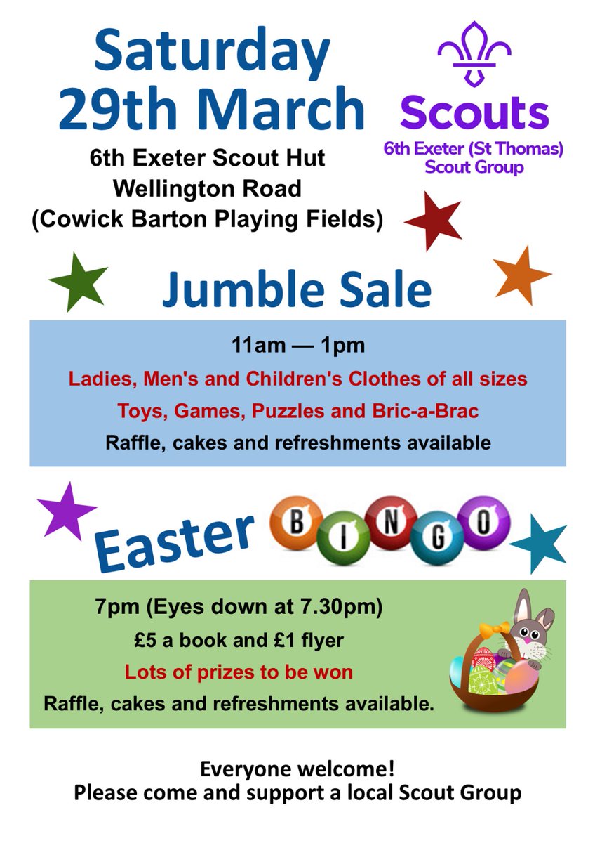 Jumble Sale and Bingo today.
All welcome
#Exeter #StThomas